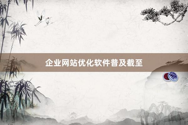 企业网站优化软件普及截至