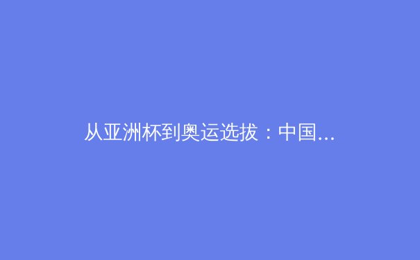 从亚洲杯到奥运选拔：中国集体球类项目结构性困境与突围路径探析 - 4